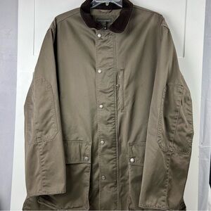 Banana Republic Field Jacket Men's XL Canvas Olive Green Corduroy Barn Chore